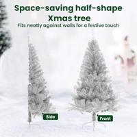 VidaXL Kunstmatig voorverlicht kerstboom met 300 led zilver 240 cm pet - thumbnail