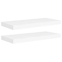 VidaXL Wandschappen zwevend 2 st 60x23,5x3,8 cm mdf wit - thumbnail