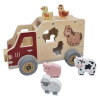 Playwood Houten vormenauto boerderijdieren - thumbnail