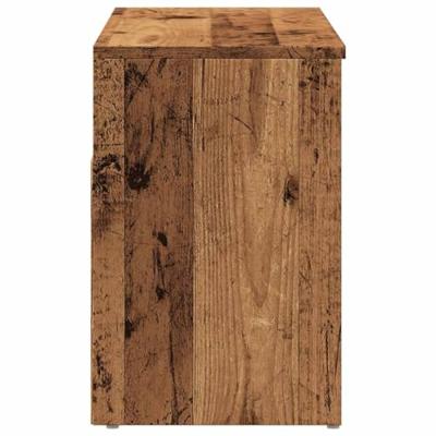Schoenenbank 80x30x45 cm bewerkt hout oud houtkleurig