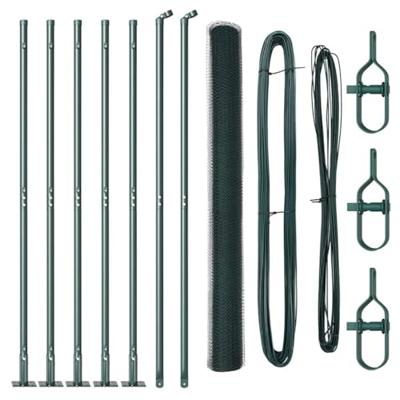 VidaXL Afrasteringspaal groen 10 x 1,5 m (25 mm gaas) staal en pvc