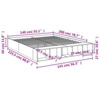 Bedframe bewerkt hout zwart 150x200 cm - thumbnail