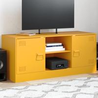 Tv-meubel 99x39x44 cm staal mosterdgeel - thumbnail