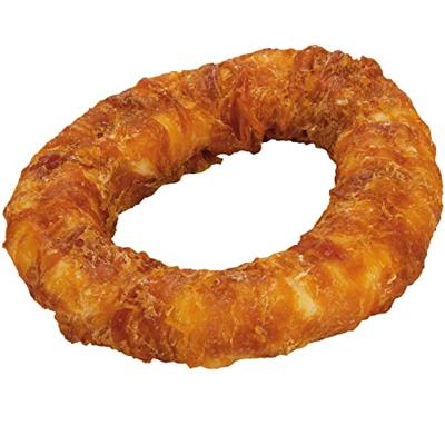 Beeztees Runderhuid ring met kip 2x 7.5cm