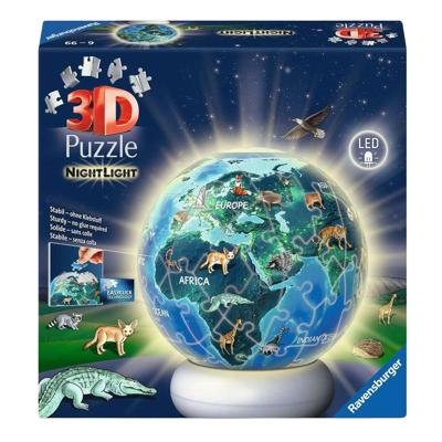 Ravensburger 3d puzzel nachtlamp de aarde bij nacht - 72st. Ravensburger 3d puzzel nachtlamp de aarde bij nacht - 72st.