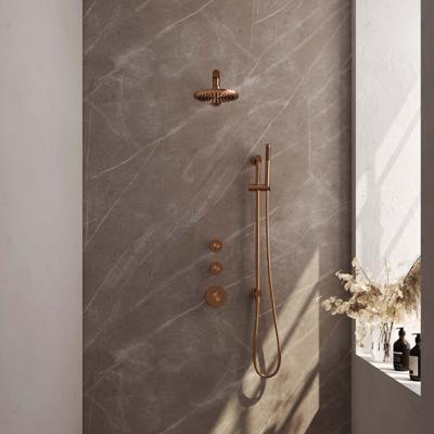 Thermostatisch Inbouwdoucheset Brauer Copper 20 cm Hoofddouche Wandarm Staafhanddouche op Glijstang Koper Brauer Thermostatisch Inbouwdoucheset Brauer Copper 20 cm Hoofddouche Wandarm Staafhanddouche op Glijstang Koper Brauer