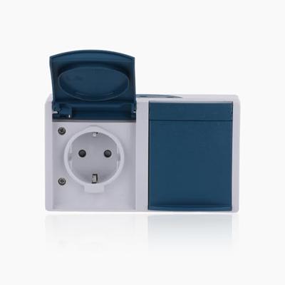 ABB 2CKA002084A0720 Geaard stopcontact IP44 Blauw-groen, Grijs-wit (RAL 7035)