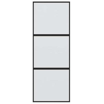 VidaXL Schuifdeur 76x205 cm gehard glas en aluminium zwart - thumbnail