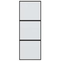VidaXL Schuifdeur 76x205 cm gehard glas en aluminium zwart - thumbnail
