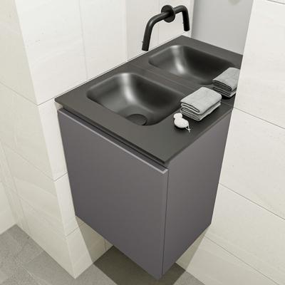 MONDIAZ OLAN 40cm toiletmeubel dark grey. LEX wastafel urban links geen kraangat MONDIAZ OLAN 40cm toiletmeubel dark grey. LEX wastafel urban links geen kraangat