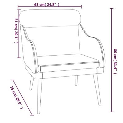 Fauteuil 63x76x80 cm fluweel crèmekleurig