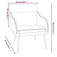Fauteuil 63x76x80 cm fluweel crèmekleurig - thumbnail