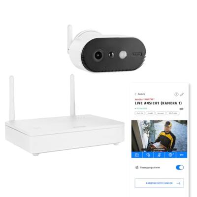 ABUS Accucamera Pro met basisstation – bewakingscamera met persoonsherkenning, incl. wit licht led, intercomfunctie & gratis mobiele app (PPIC91000)