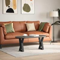 Salontafelpoten 2 st 38x(42-43,3) cm staal zwart - thumbnail