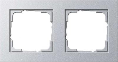 Gira E2 afdekraam 2-voudig aluminium