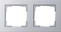 Gira E2 afdekraam 2-voudig aluminium - thumbnail