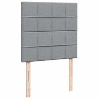 Boxspring met matras stof lichtgrijs 160x200 cm - thumbnail
