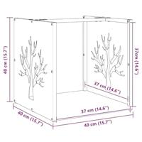 Brandhoutrek 40x40x40 cm koudgewalst staal zwart - thumbnail