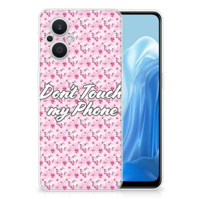 OPPO Reno8 Lite Silicone-hoesje Flowers Pink DTMP OPPO Reno8 Lite Silicone-hoesje Flowers Pink DTMP