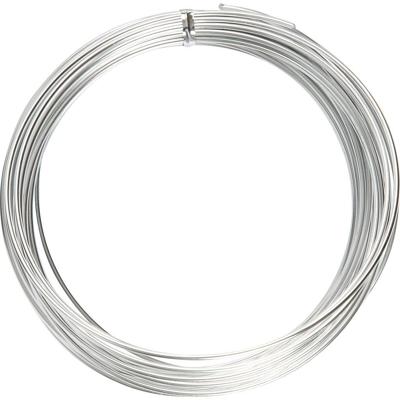 Creativ Company Alu draad, rond, dikte 2 mm, zilver, 10 m/ 1 rol