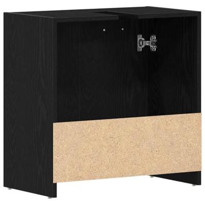 Wastafelmeubel 60x33x60 cm spaanplaat zwart eikenkleurig