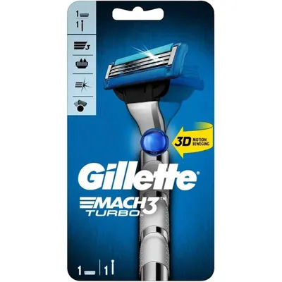 Gillette Gillette Mach3 Turbo Scheerapparaat - Houder +1 mesje