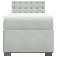 Boxspring met matras fluweel lichtgrijs 100x200 cm - thumbnail