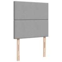 Boxspring met matras stof lichtgrijs 90x200 cm - thumbnail