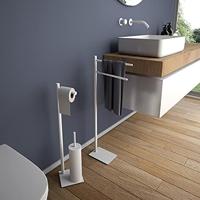 Vrijstaand Closetrol- en Borstelhouder Sapho Trilly Mat Wit - thumbnail