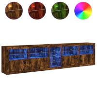 Dressoir met LED-verlichting 283,5x37x67 cm gerookt eikenkleur - thumbnail