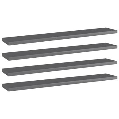 VidaXL Wandschappen 4 st 60x10x1,5 cm spaanplaat hoogglans grijs