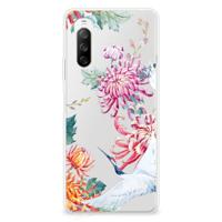 Sony Xperia 10 III | TPU Hoesje | Bird Flowers - thumbnail