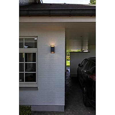 Buitenlamp zwart voordeur Lutec &apos;Ridge&apos; up down gu10 design 23 cm