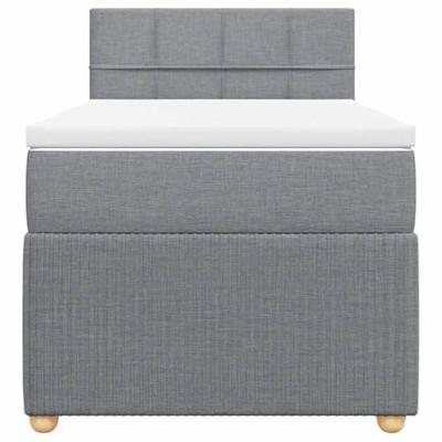 Boxspring met matras stof lichtgrijs 90x190 cm