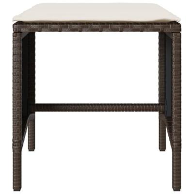 4-delige Loungeset met kussens poly rattan bruin