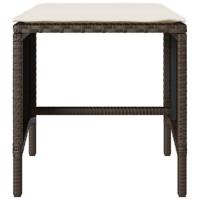 4-delige Loungeset met kussens poly rattan bruin - thumbnail