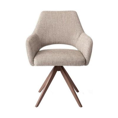 Jesper Home Draaibare Eetkamerstoel 'Yanai' Turn Brown, kleur Biscuit Beach