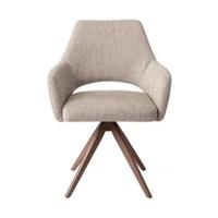 Jesper Home Draaibare Eetkamerstoel 'Yanai' Turn Brown, kleur Biscuit Beach - thumbnail