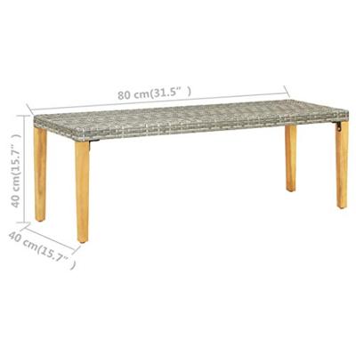 VidaXL Tuinbank 80 cm poly rattan grijs