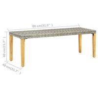VidaXL Tuinbank 80 cm poly rattan grijs - thumbnail