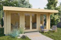 Tuindeco Mia Blokhut 500x360 cm 70 mm vuren blank- Plat dak- Onbehandeld vurenhout- Tuindeco - thumbnail