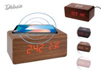 Digitale Wekker met draadloos oplaadsysteem - zwart - thumbnail