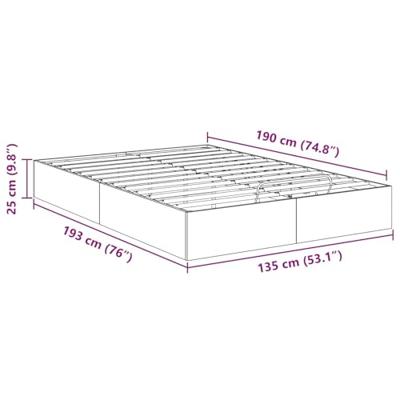 Ottoman Bedframe Zwart Eiken 193 x 120 x 25 cm Spaanplaat