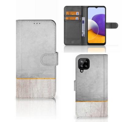 Samsung Galaxy A22 4G | M22 | Book Style Case | Wood Concrete