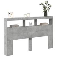 Hoofdbordkast met LED-verlichting 160x17x102 cm betongrijs - thumbnail