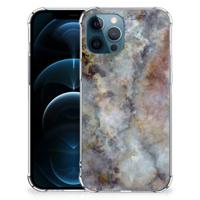 iPhone 12 | 12 Pro Anti-Shock Hoesje Marmer Grijs - thumbnail
