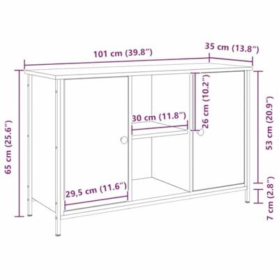 TV-kast Zwart eiken 101 x 35 x 65 cm Bewerkt hout