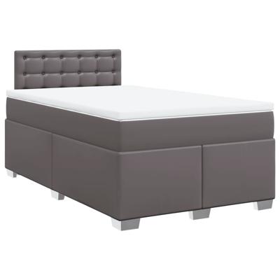 Boxspring met matras kunstleer grijs 180x200 cm - thumbnail