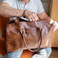 PU Leren reistas met naam - thumbnail