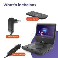 Draagbare DVD Speler Auto - 7 Inch Scherm - Incl Hoofdsteun Montagesysteem (MPD107) - thumbnail